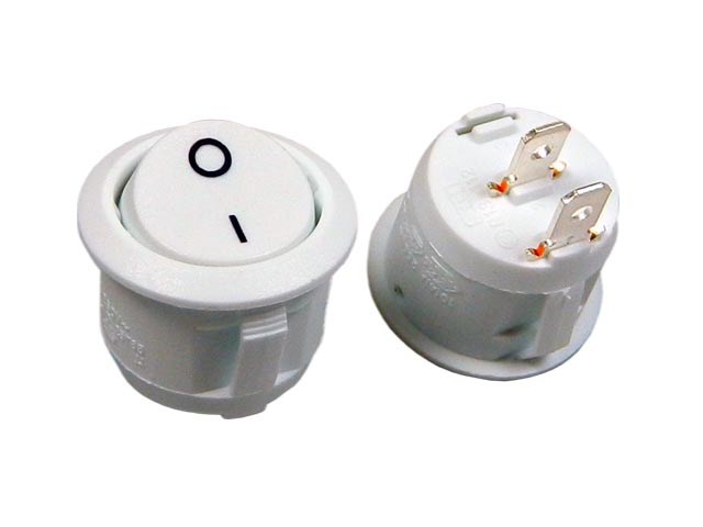 Vypínač kolébkový kulatý  SCI R13112A02WW2  bílý ON-OFF