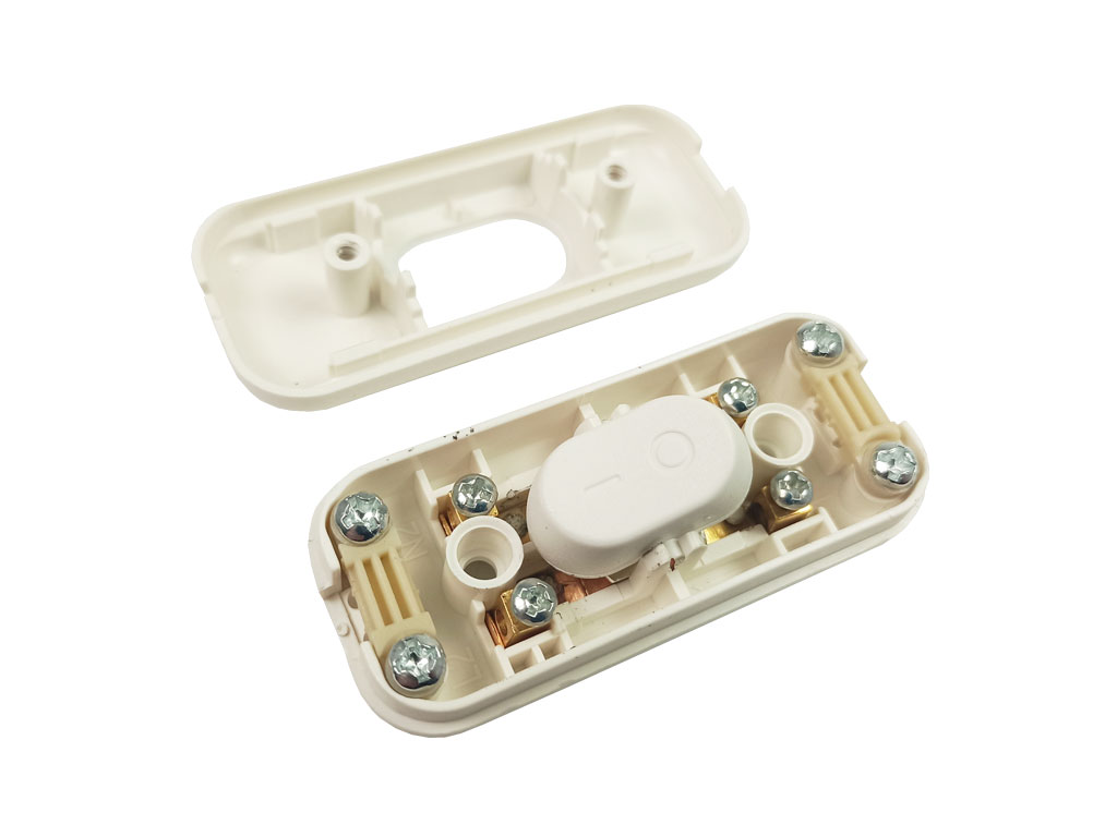 Vypínač šňůrový kolébkový jednopólový DS-5, 250V/2,5A bílý