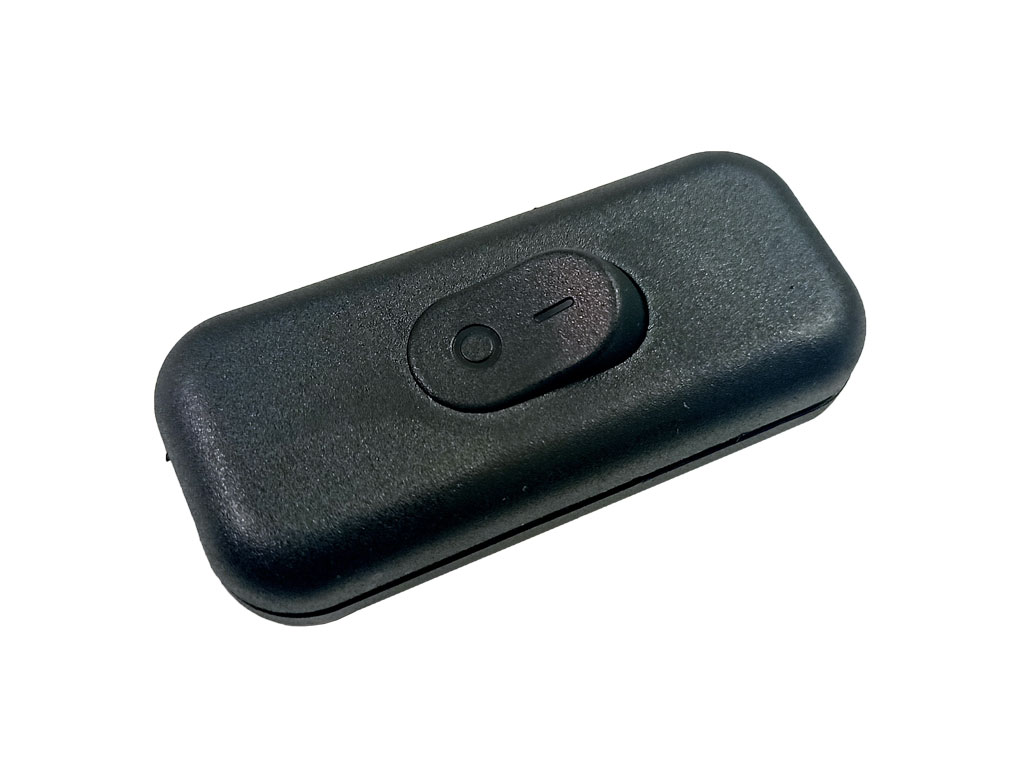 Vypínač šňůrový kolébkový jednopólový DS-5, 250V/2,5A černý