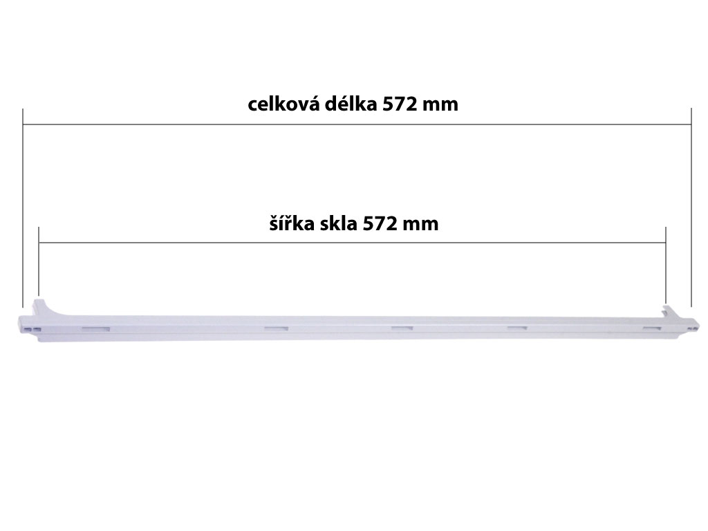 Zadní hrana skleněné police lednice 4864620200 ARCELIK / BEKO 