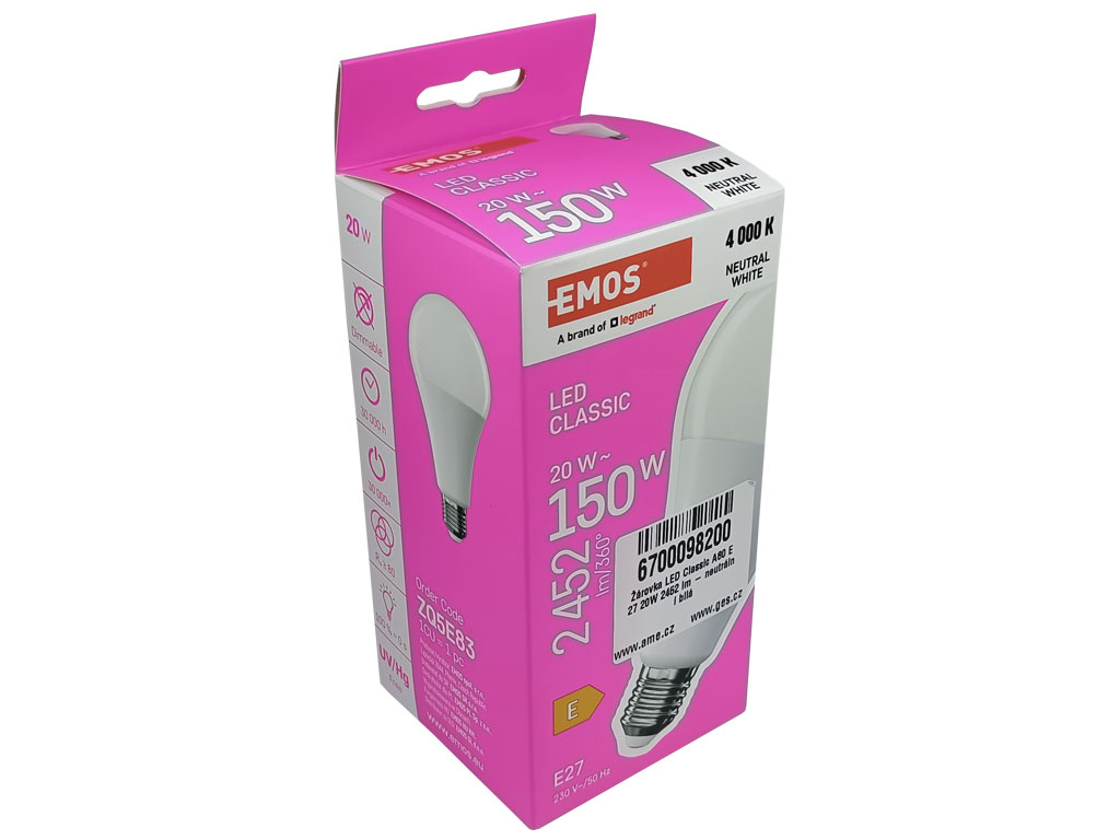 Žárovka LED Classic A80 E27 20W 2452 lm - neutrální bílá