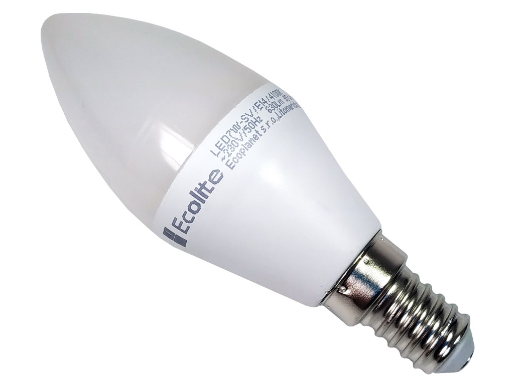 Žárovka LED Ecolite E14 7W 4100K 580lm svíčka - studená bílá