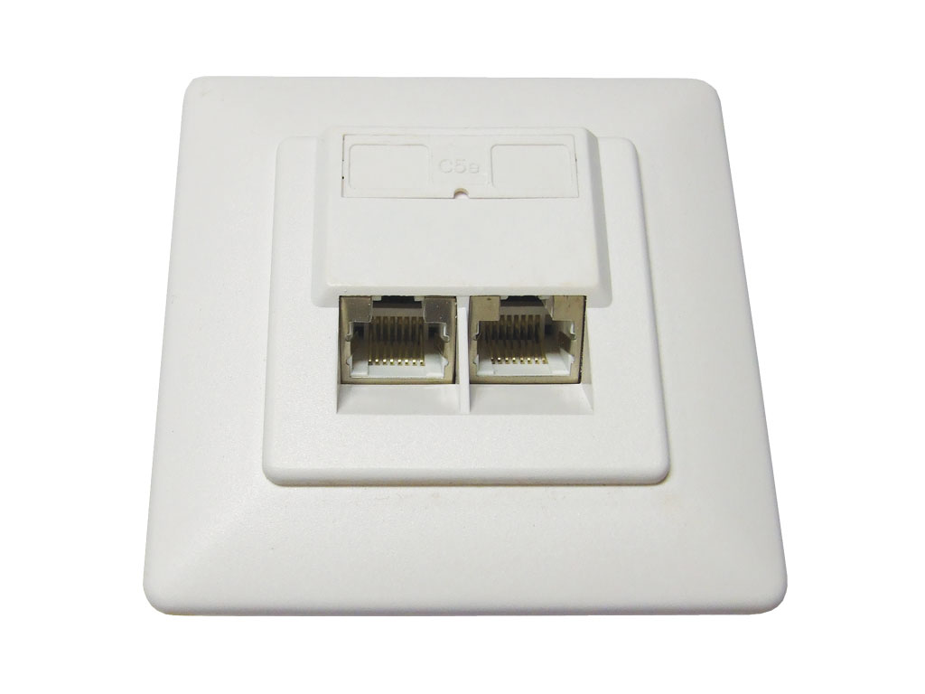 Zásuvka RJ45 2x8/8 LSA dvojtá zapuštěná montáž