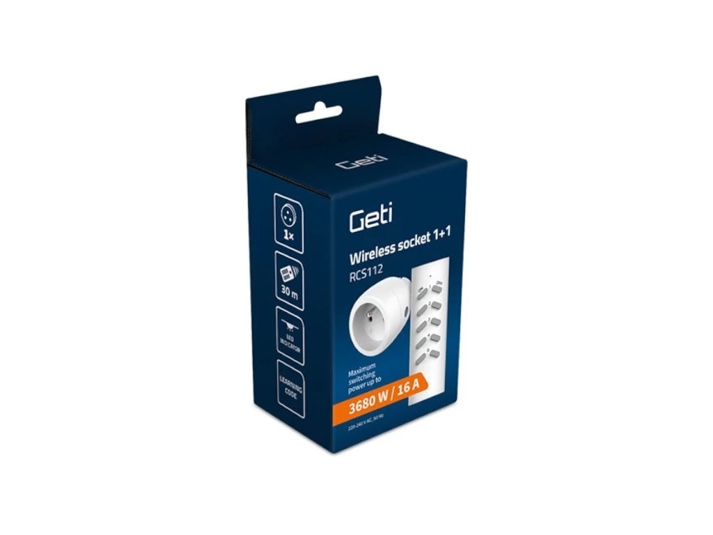Zásuvka bezdrátová GETI RCS112 1+1