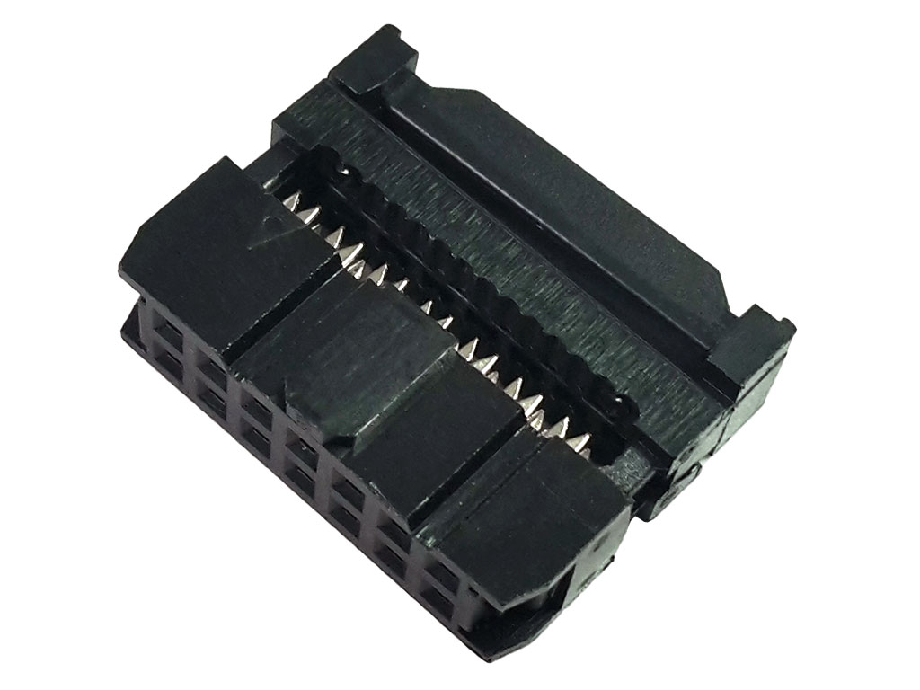 Zásuvka pozlacená, prořezávací 14 pin, pro plochý kabel, mechanický uzávěr
