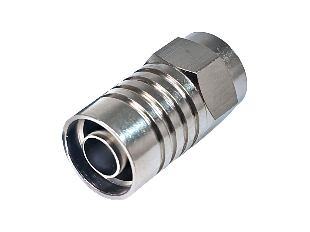 anténní F konektor kabelový 3.9 / 6.8mm krimpovací, lisovací -  černý