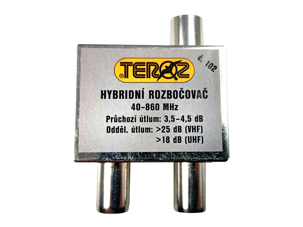 anténní hybridní rozbočovač TV s 2 výstupy č.102 IEC