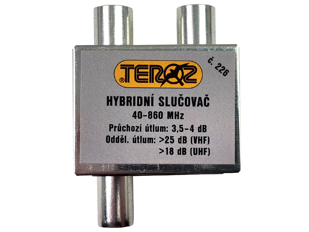 anténní hybridní slučovač TV s 2 výstupy č.226 IEC konektory