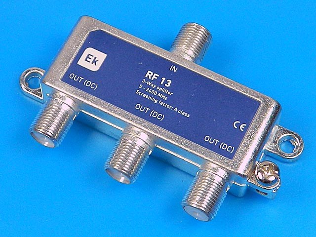 anténní rozbočovač SAT 3 výstupy 3xDC pass - průchozí pro napájení ITS RF13