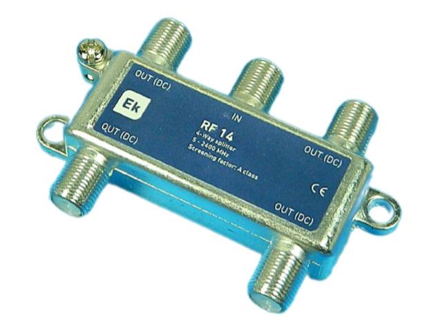 anténní rozbočovač SAT 4 výstupy 4xDC  pass - průchozí pro napájení  ITS RF14