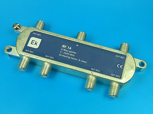 anténní rozbočovač SAT 6 výstupy 6xDC pass - průchozí pro napájení ITS RF16