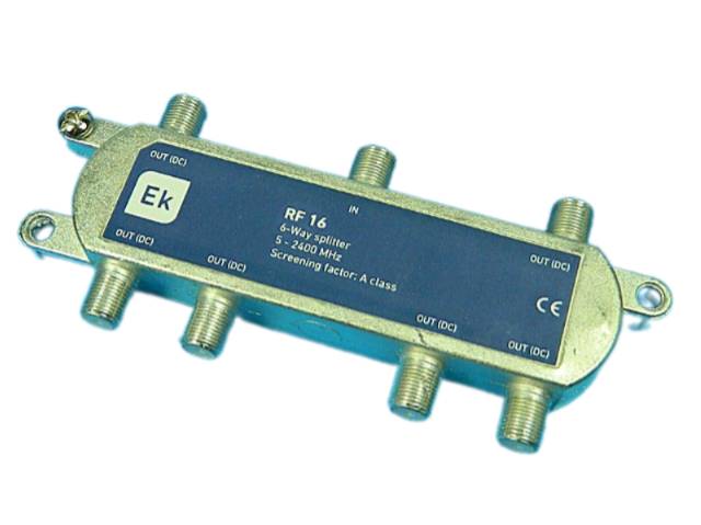 anténní rozbočovač SAT 6 výstupy 6xDC  pass - průchozí pro napájení  ITS RF16