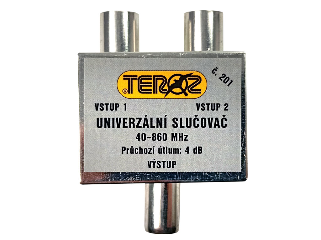 anténní univerzální slučovač TV s 2 vstupy IEC TEROZ č.201