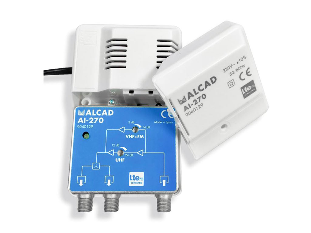 anténní zesilovač ALCAD AI-270 1x vstup - 2x výstup linkový LTE700