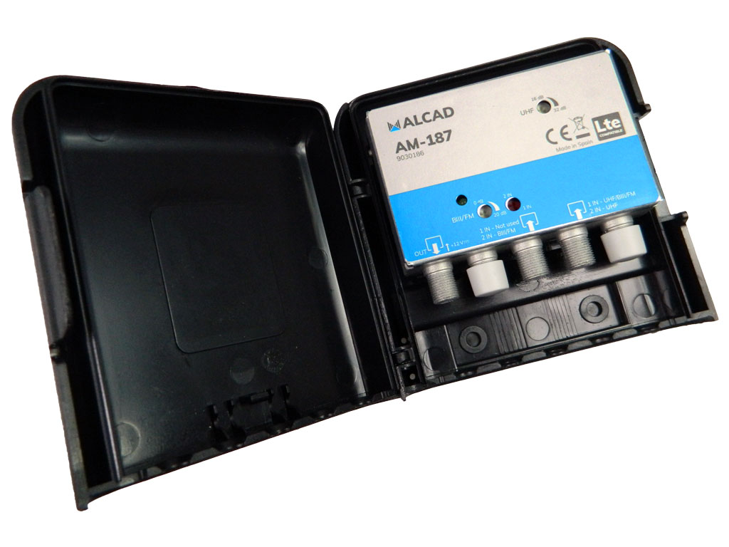 anténní zesilovač ALCAD AM-187 2x vstup FM (DAB) + UHF LTE700
