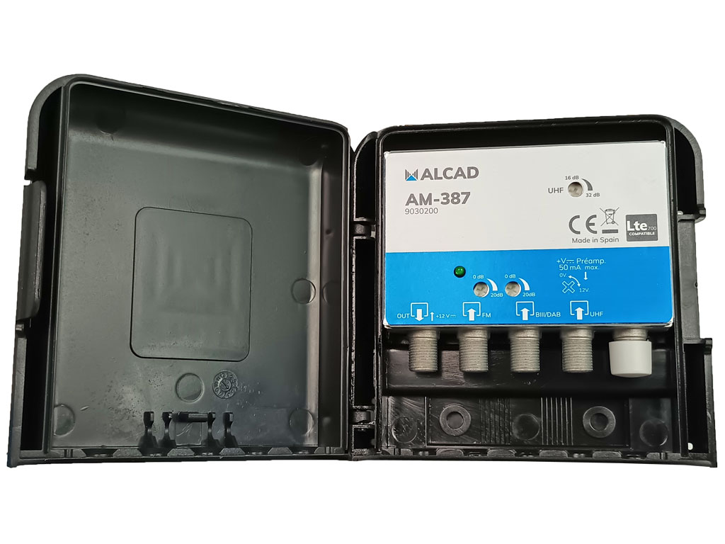 anténní zesilovač ALCAD AM-387  3x vstup FM + DAB + UHF LTE700