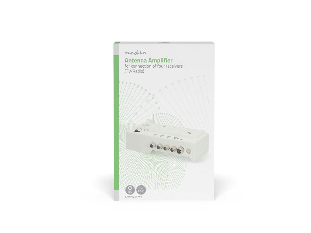 antenní zesilovač domovní SAMP42244WT Nedis zesílení 20dB 4 výstupy