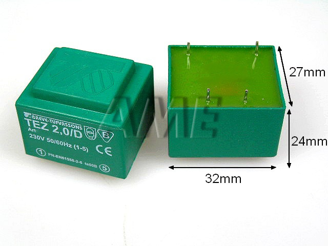 transformátor síťový do plošného spoje  230 / 15V - 2VA