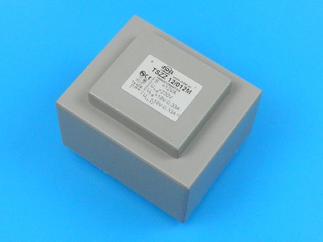 transformátor síťový do plošného spoje  230 / 2x18V - 12VA  INDEL TSZZ12/012M