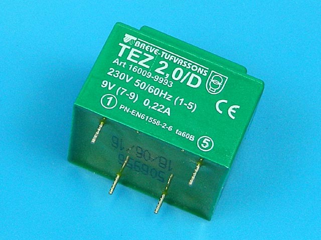 transformátor síťový do plošného spoje  230 / 9V - 2VA