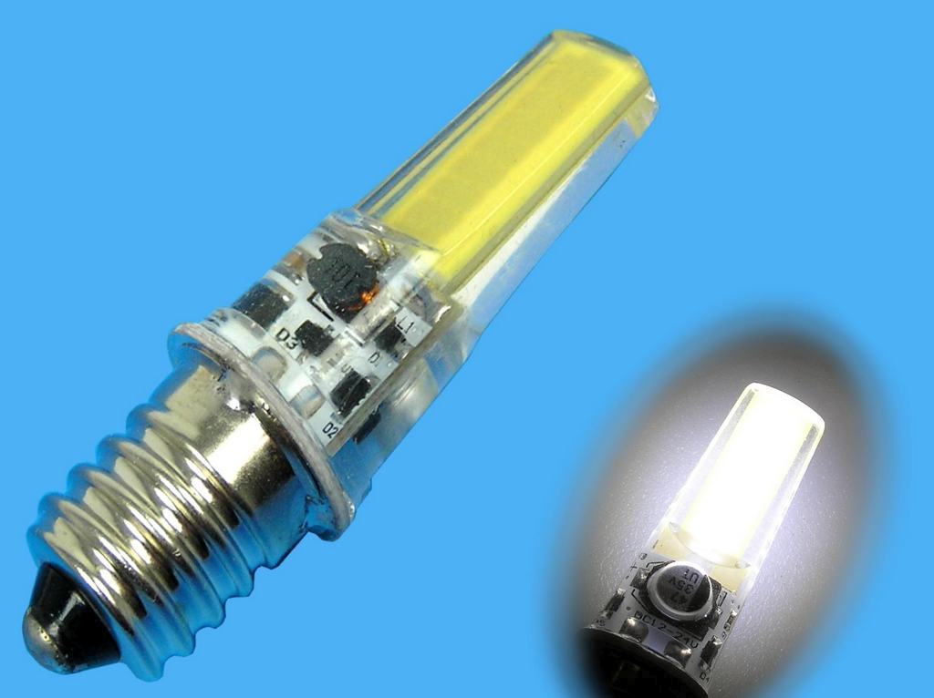 žárovka LED E14 12V-24V 2W teplá bílá / LED žárovka 24V / LED žárovka E14/24V pro nouzové osvětlen